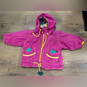 Vintage Brummi Infant Jacket with Hood Graphic Purple Girls 90s 80s 12M